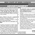 Sindh High Court Jobs 2019 for Additional District & Session Judge