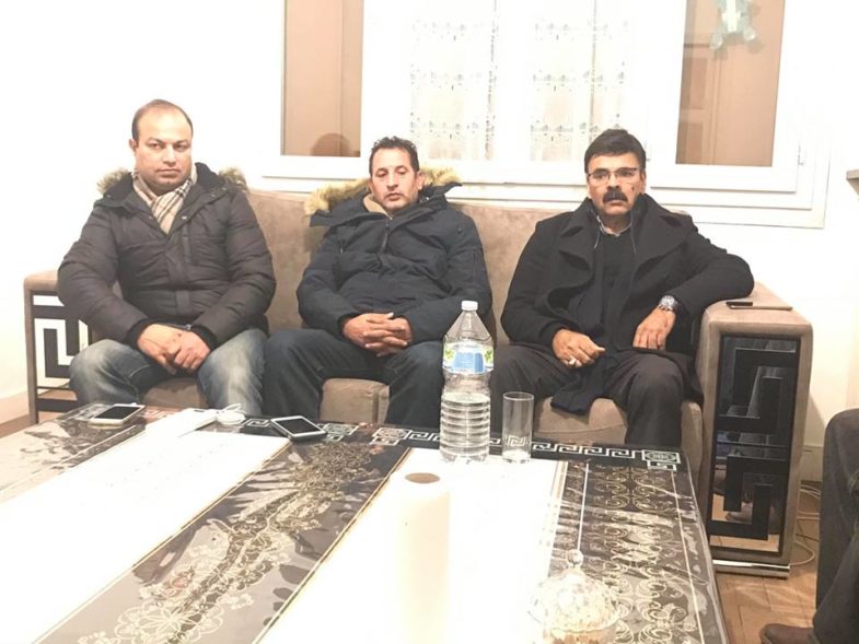 sahibzada atteeq, khan yousaf, asif ch and ch afzal Dhal, visited, mirza Khalid bashir's, home, to, express their, grief, and, condolence, on,death of, his, uncle