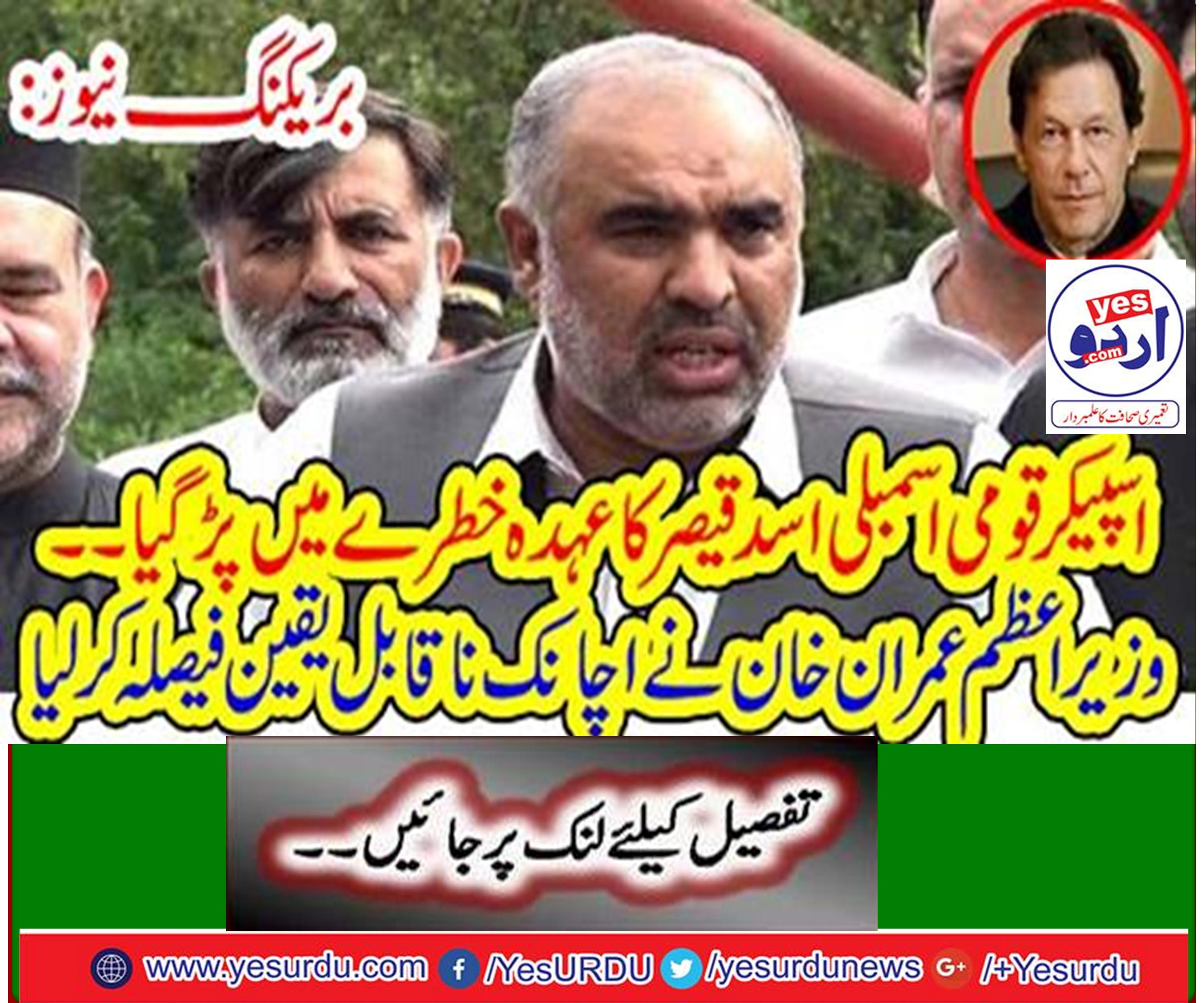 Speaker National Assembly Asad Qaiser designation was under threat