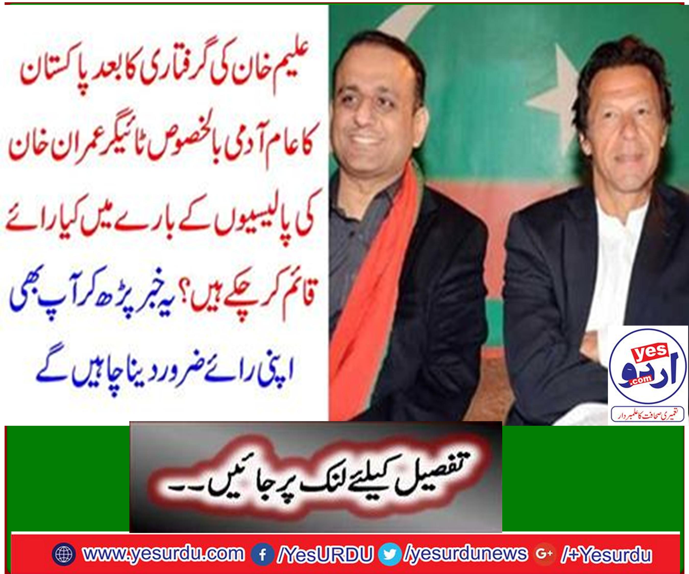 What opinion of Imran Khan's policies have been made by the common man of Pakistan after the capture of Aleem Khan?