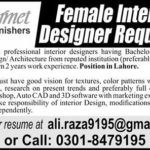 Gourmet Furnishers Jobs 2019 for Female Interior Designer