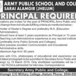 Army Public School / College Jhelum Jobs 2019 for Principal Post