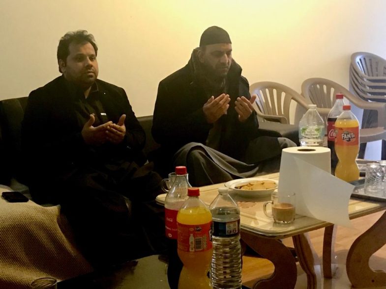 pray, for, uncle, of, malik afzal, and, malik abid, at, mosque, in, paris, after that, haji hussain muzzamil, sibt e muzammil, and, qari farooq ahmed farooqi, visited, his, house, for, condolence
