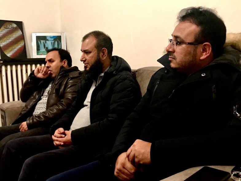 sahibzada atteeq, khan yousaf, asif ch and ch afzal Dhal, visited, mirza Khalid bashir's, home, to, express their, grief, and, condolence, on,death of, his, uncle