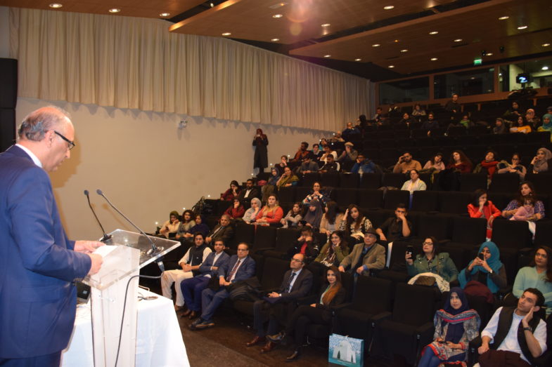 Caption-1 Ambassador of Pakistan to France Mr. Moin ul Haque is addressing students and teachers of INALCO