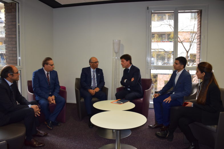  Ambassador of Pakistan to France Mr. Moin ul Haque is meeting with Mr. Jean. Francois Huchet Vice President INALCO