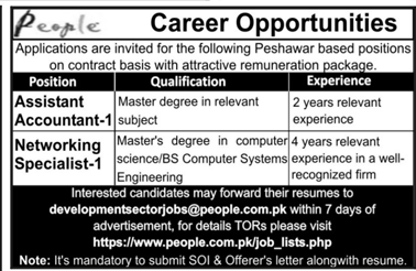 People Company Jobs 2019 for Assistant Accountant and IT / Networking Specialist