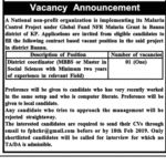 National NGO Jobs 2019 for District Coordinator in KP