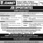 SZABIST Islamabad Jobs 2019 for Business Development Manager, IT / Team Lead and Research Staff
