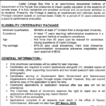 Cadet College Mianwali Jobs 2019 for Principal Post