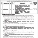 Govt M.Nawaz Sharif Teaching Hospital Lahore Jobs 2019 for 15+ Charge Nurses