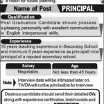 Central Public School RYK Jobs 2019 for Principal