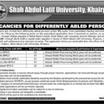 Shah Abdul University Khairpur Jobs 2019 for 7+ Support Staff (Disable Quota)