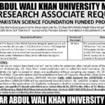 Abdul Wali Khan University Mardan Jobs 2019 for Research Associates