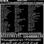 Qatar Consolidated Contractors Company Jobs 2019 for 100+ Staff in Various Categories