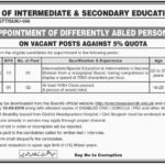 BISE Sukkur Jobs 2019 for Junior Clerk & Naib Qasid Posts (Disable Quota)