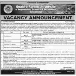 Quaid-E-Awam University of Engineering, Science & Technology Nawabshah Jobs 2019 for Clerk, Office, Superintenant and Support Staff