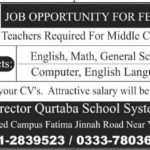Qurtaba School System Jobs 2019 for Teachers