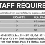 Multinational Firm Islamabad Jobs 2019 for 12+ Architects, Drivers & Cook Staff