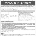 Islamia Collegiate School Peshawar Jobs 2019 for Trained Graduate Teachers (Walk-in Interviews)