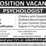 HHRD Pakistan Jobs 2019 for Psychologist