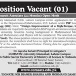 COMSATS University Islamabad Jobs 2019 for Research Associates