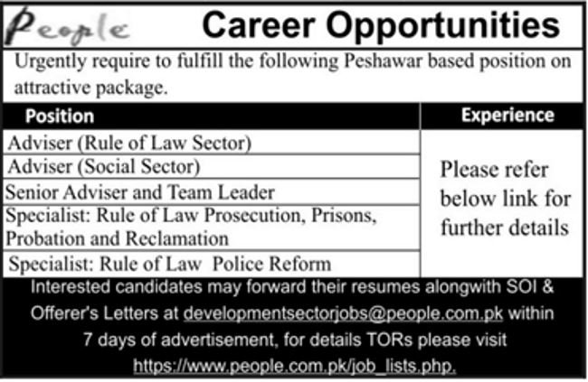 People Company Jobs 2019 for Various Advisors / Specialists