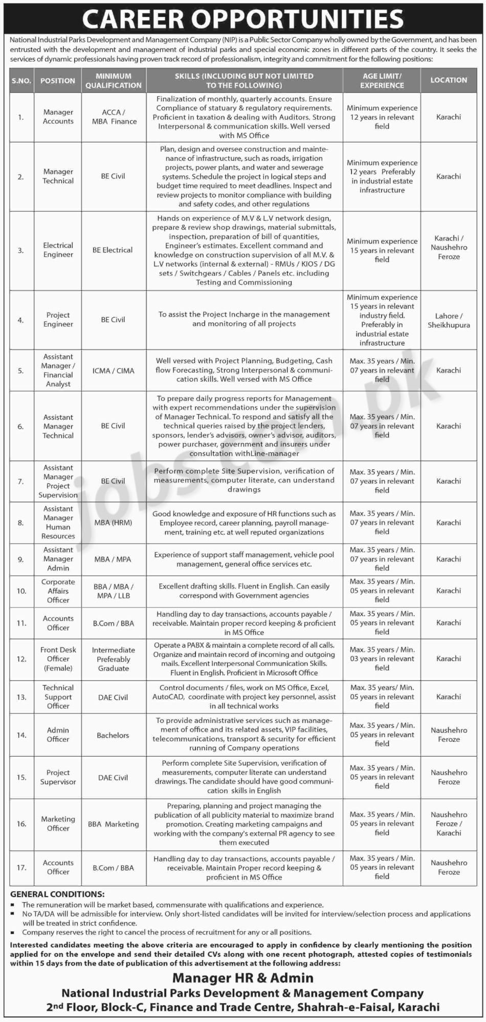 NIP Pakistan Jobs 2019 for 20+ Admin, Accounts, HR, Engineering, DAE, Office, Marketing, Management & Other Posts