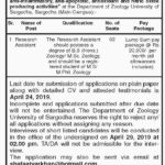 University of Sargodha Jobs 2019 for Research Assistant