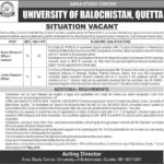 University of Balochistan Jobs 2019 for Research Officers / Lecturer Posts