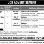 Islamabad Diagnostic Center (PVT) Ltd Jobs 2019 for Pathologist, Contract Writer & Store Keeper (Multiple Cities)