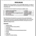 Divisional HQ Teaching Hospital Mirpur House Job / Training Program 2019