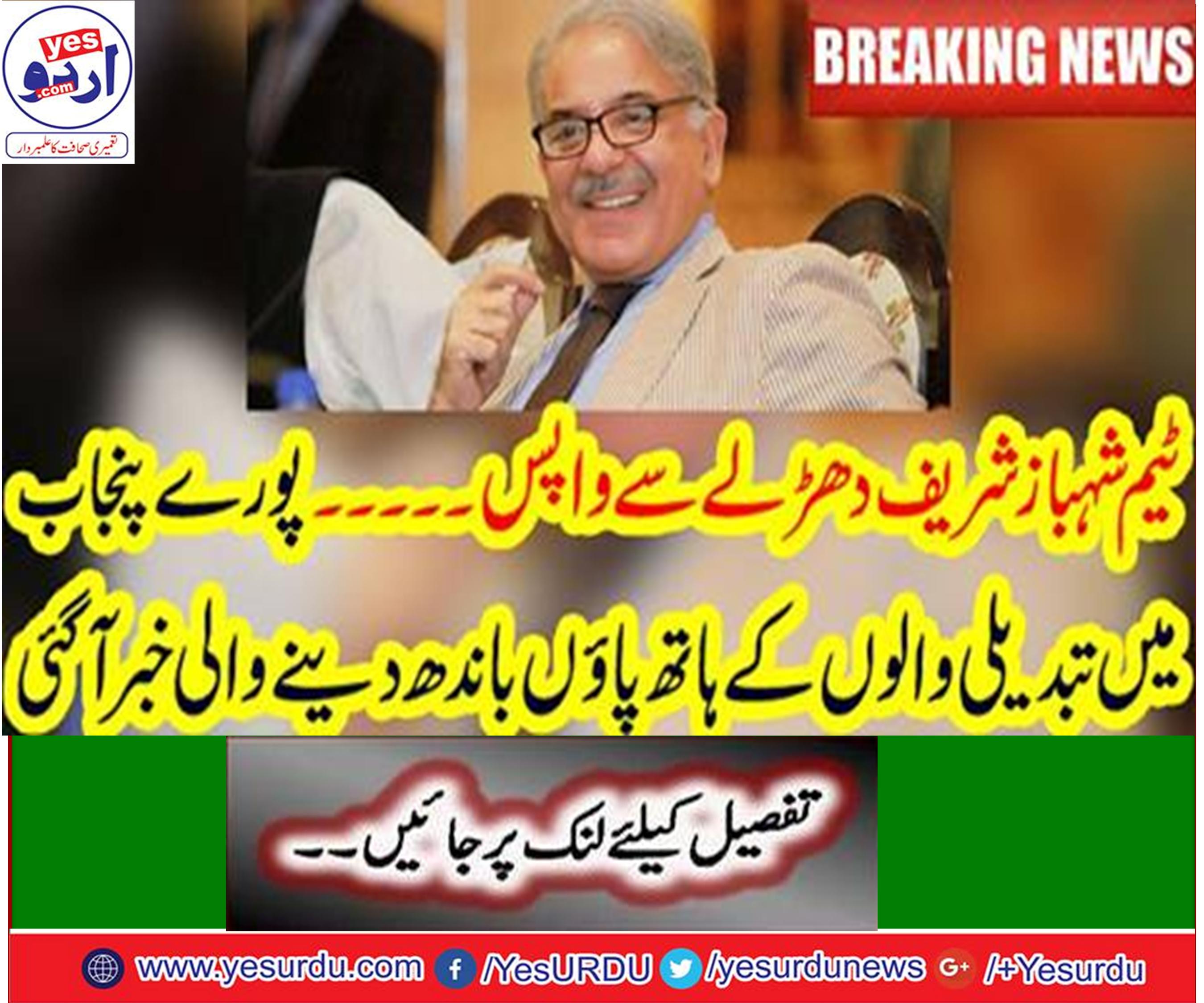 Punjab Bureaucratic organization, Shahbaz Sharif's main team returns
