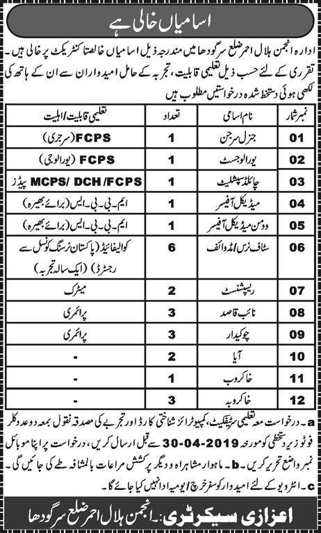 Anjuman Hilal Ahmar Organization Jobs 2019 for 25+ Receptionists, Medical & Paramedic Staff