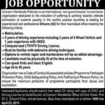 Concern Worldwide Islamabad NGO Jobs 2019 for 2+ Drivers