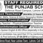 The Punjab School Lahore Jobs 2019 For Teaching & Non-Teaching Staff