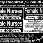 Female Nurses Required for Saudi Arabia Hospitals – See details