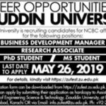 Ziauddin University Jobs 2019 for Business Development Manager, Research Associate and MS/PhD Students