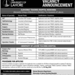 University of Lahore Hospital Jobs 2019 for Assistant Manager, OT, Medical & Consultant Posts
