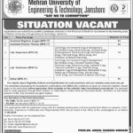 Mehran University of Engineering & Technology Jamshoro Jobs 2019 for 33+ Engineering, Driller and Management Posts