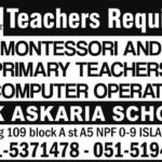 Pak Askaria School Islamabad Jobs 2019 for Computer Operator and Teachers