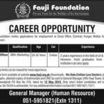 Fauji Foundation Jobs 2019 for Marketing Officer