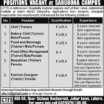 CTTS Hospitality Institute Jobs 2019 for Office Staff, Trainers and Cooking Staff