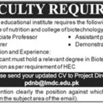 Lahore Medical / Dental College Jobs 2019 For Teaching Faculty