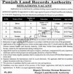 Punjab Land Records Authority (PLRA) Jobs 2019 for 44+ Drivers, Office Boys, DAE/Electrician and Sweeper Posts