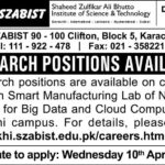 SZABIST Jobs 2019 for Research Posts