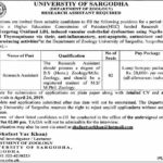 University of Sargodha Jobs 2019 for Research Assistant Posts