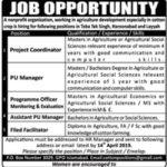 PO Box 3029 NGO Jobs 2019 for Project Coordinator, PU Manager, M&E, Field Facilitators & Asst Manager