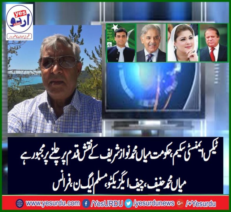 Mian Muhammad Hanif, chief, executive, PMLN, France