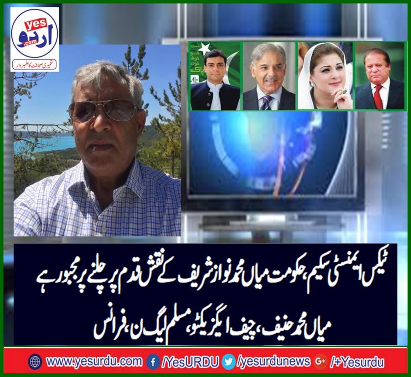 Mian Muhammad Hanif, chief, executive, PMLN, France